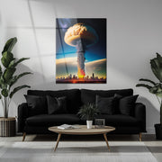 Apocalyptic Explosion – Futuristic City Blast UV Glass Wall Art- KAFCD101