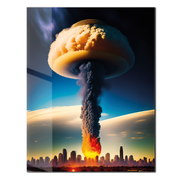 Apocalyptic Explosion – Futuristic City Blast UV Glass Wall Art- KAFCD101