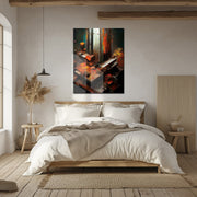 Rustic Industrial Architecture Abstract – UV Printed Glass Wall Art - KAFCD102