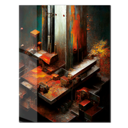 Rustic Industrial Architecture Abstract – UV Printed Glass Wall Art - KAFCD102