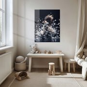 Elegant Floral Dance Explosion – UV Printed Glass Wall Art - KAFCD103