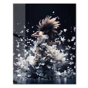 Elegant Floral Dance Explosion – UV Printed Glass Wall Art - KAFCD103