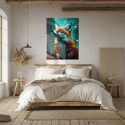 Mystical Fox Gaze in Enchanted Forest – UV Printed Glass Wall Art - KAFCD104