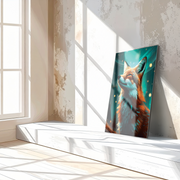 Mystical Fox Gaze in Enchanted Forest – UV Printed Glass Wall Art - KAFCD104