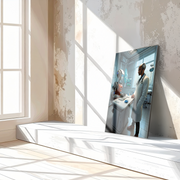 Futuristic Doctor and Robot Patient – UV Printed Glass Wall Art for Sci-Fi Lovers - KAFCD107