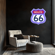 Route 66  Plexiglass Neon Art, Route 66   Neon Sign, Neon Light Sign, Neon Wall Art