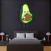 Avocado Beer UV Printed Neon, Beer Neon Wall Art, Avocado Neon Light Sign
