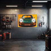Retro Car Neon Wall Art - UV Printed Plexiglass LED Sign for Garage, Man Cave, Office & Game Room - Adjustable Dimmer Light