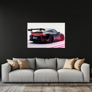 Race Car Neon Wall Art - UV Printed LED Plexiglass Sign for Garage, Man Cave & Track Lovers - Adjustable Light and  Free Shipping