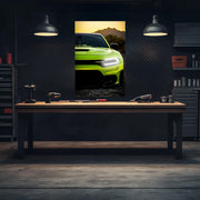 Modern Muscle Car Neon Wall Art - UV Printed LED Plexiglass Sign for Garage, Man Cave & Racing Fans - Adjustable Light and Free Shipping