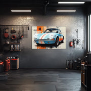 Retro Racing Car Neon Wall Art - UV Printed LED Plexiglass Sign for Garage, Man Cave & Classic Car Fans - Adjustable Light and Free Shipping