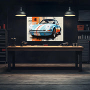 Retro Racing Car Neon Wall Art - UV Printed LED Plexiglass Sign for Garage, Man Cave & Classic Car Fans - Adjustable Light and Free Shipping