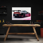 Race Car Neon Wall Art - UV Printed LED Plexiglass Sign for Garage, Man Cave & Track Lovers - Adjustable Light and  Free Shipping