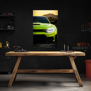 Modern Muscle Car Neon Wall Art - UV Printed LED Plexiglass Sign for Garage, Man Cave & Racing Fans - Adjustable Light and Free Shipping