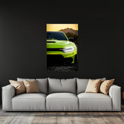 Modern Muscle Car Neon Wall Art - UV Printed LED Plexiglass Sign for Garage, Man Cave & Racing Fans - Adjustable Light and Free Shipping