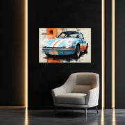 Retro Racing Car Neon Wall Art - UV Printed LED Plexiglass Sign for Garage, Man Cave & Classic Car Fans - Adjustable Light and Free Shipping