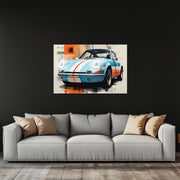 Retro Racing Car Neon Wall Art - UV Printed LED Plexiglass Sign for Garage, Man Cave & Classic Car Fans - Adjustable Light and Free Shipping