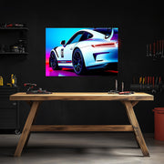 Sports Car Neon Wall Art – Large LED Garage Decor – Racing Car Gift for Men – Car Enthusiast Poster – Free Shipping & 14-Day Returns