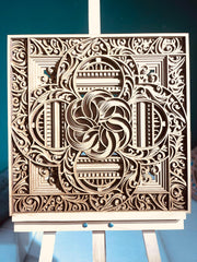 Multi-layer wooden wall art, Handcrafted Mandala Panel | 8 Layer Square Wood Wall Art  | Raw or Painted Option | 50-75-100cm | 3D Boho Decor