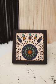 Boho Dreamcatcher Wall Art, Layered Mandala Decor with Feathers, 3D Tribal Shadow Box, Handmade & Ready to Hang, Free Shipping