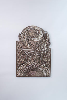 3D Layered Wall Art – 7 Layer Hand Painted MDF Vertical Decor | Tall Wood Mandala Panel | 60cm 80cm 100cm | Free Express Shipping