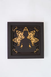 Meditation Mandala Wood Art – 5 Layer Laser Cut Wall Decor – Handmade Spiritual Zen Frame – Free Express Shipping