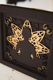 Meditation Mandala Wood Art – 5 Layer Laser Cut Wall Decor – Handmade Spiritual Zen Frame – Free Express Shipping