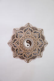 Multi-layer wooden wall art,Yin Yang Mandala Wall Art– 6 Layer Wooden Wall Decor in 3 Sizes – Spiritual Zen Room Decor–Free Express Shipping