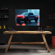 Pickup Truck Neon Wall Art – UV Printed LED Plexiglass Sign for Garage or Workshop Decor | Car Enthusiast Gift | Free Shipping