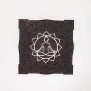 Handmade Meditative Lotus Wood Wall Art – 6 Layer Spiritual Decor – Yoga Room Wall Panel – 3 Sizes – Free Shipping