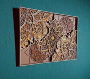 Mandala Wood Wall Art,Handmade 8 Layer  – Boho Wall Decor – Ethnic Wooden Artwork – Ready to Hang – 3 Sizes – Free Shipping