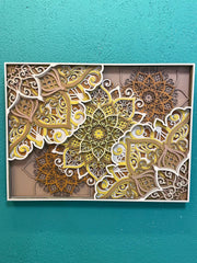 Mandala Wood Wall Art,Handmade 8 Layer  – Boho Wall Decor – Ethnic Wooden Artwork – Ready to Hang – 3 Sizes – Free Shipping