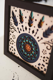 Boho Dreamcatcher Wall Art, Layered Mandala Decor with Feathers, 3D Tribal Shadow Box, Handmade & Ready to Hang, Free Shipping