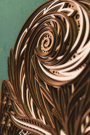 3D Layered Wall Art – 7 Layer Hand Painted MDF Vertical Decor | Tall Wood Mandala Panel | 60cm 80cm 100cm | Free Express Shipping