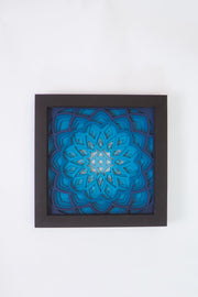 Blue Mandala Wood Art – 7 Layer Laser Cut Wall Decor – Boho Meditation Gift – Handmade Zen Room Accent – Free Express Shipping