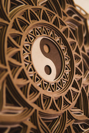 Multi-layer wooden wall art,Yin Yang Mandala Wall Art– 6 Layer Wooden Wall Decor in 3 Sizes – Spiritual Zen Room Decor–Free Express Shipping