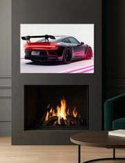 Automotive Poster with Neon Lights, Acrylic LED Wall Art, Custom Backlit Poster, Car Enthusiast Gift, High, Car wall decor