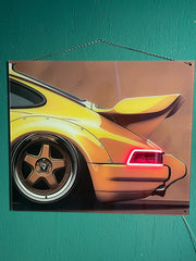 Acrylic Poster with Neon Lights , Custom LED Backlit Wall Art , High,Quality Automotive Poster for Car Enthusiasts, Gifting