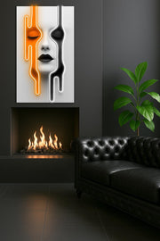 Dripping Face Neon Wall Art – Modern LED Plexiglass Portrait Sign – Abstract Woman Art with Free Shipping