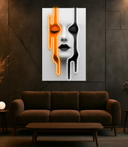 Dripping Face Neon Wall Art – Modern LED Plexiglass Portrait Sign – Abstract Woman Art with Free Shipping