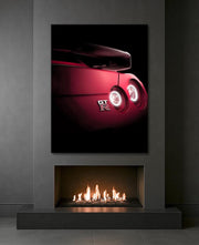 Red Sports Car Tail Light Neon Wall Art – LED Glow, Free Remote & Shipping – UV Print