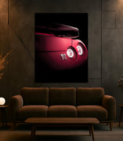 Red Sports Car Tail Light Neon Wall Art – LED Glow, Free Remote & Shipping – UV Print