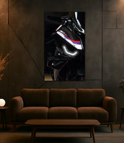 Sport Motorcycle LED Tail Light Poster | UV Print Neon Wall Art for Garage Decor – Free Remote + Gift