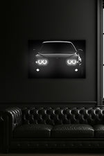 Classic Sport Car Front LED Wall Art | UV Printed Plexiglass Light Poster for Garage & Man Cave