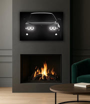 Classic Sport Car Front LED Wall Art | UV Printed Plexiglass Light Poster for Garage & Man Cave