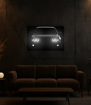 Classic Sport Car Front LED Wall Art | UV Printed Plexiglass Light Poster for Garage & Man Cave