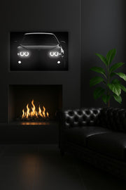 Classic Sport Car Front LED Wall Art | UV Printed Plexiglass Light Poster for Garage & Man Cave