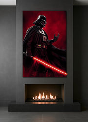 Dark Warrior Neon Wall Art | Red Lightsaber LED Poster | Sci-Fi Room Decor Gift