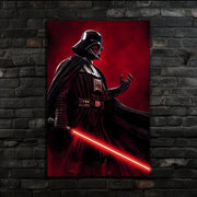 Dark Warrior Neon Wall Art | Red Lightsaber LED Poster | Sci-Fi Room Decor Gift