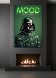 Sci-Fi Parody Art Print | Funny Helmet Man Wall Decor | Green Mood Poster Gift